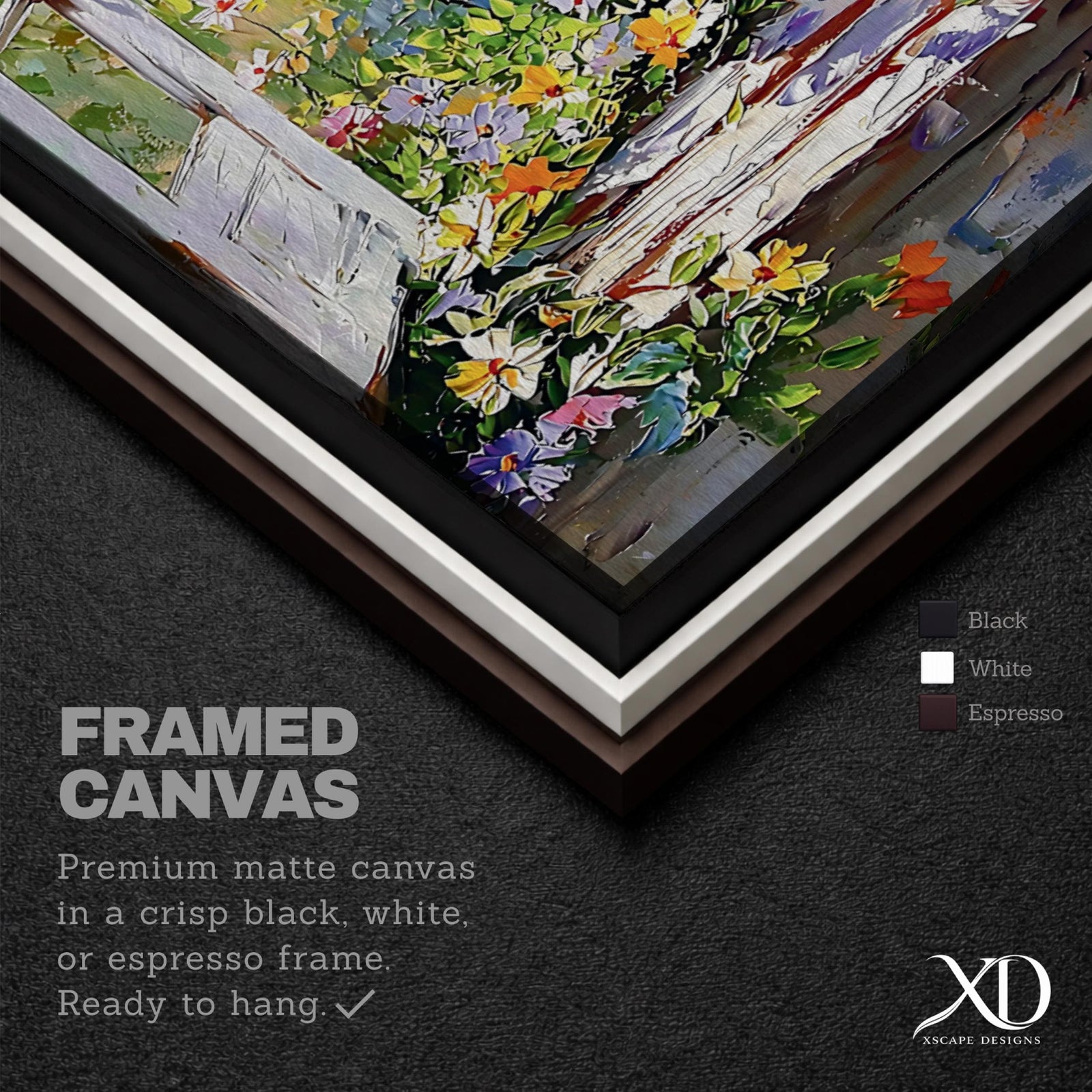 Garden Window View Tall Print: Floral Countryside Wall Art (Digital / Canvas / Framed)