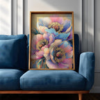 Peony Flower Wall Art Print: Modern Gold Botanical Decor (Digital / Print / Canvas / Framed)