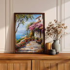 Mediterranean Patio Wall Art: Italian Coastal Landscape Decor (Digital / Print / Canvas / Framed)