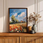 Tuscan Wildflower Impasto Print: Rustic Countryside Farmhouse Decor (Digital / Print / Canvas / Framed)