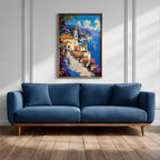Amalfi Coast Impasto Wall Art: Vibrant Mediterranean Coastal Decor (Digital / Print / Canvas / Framed)