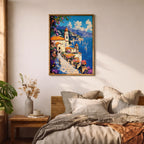 Amalfi Coast Impasto Wall Art: Vibrant Mediterranean Coastal Decor (Digital / Print / Canvas / Framed)