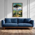 Tuscan Impasto Landscape Art: Rustic Italian Decor (Digital / Print / Canvas / Framed)