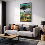 Tuscan Impasto Landscape Art: Rustic Italian Decor (Digital / Print / Canvas / Framed)