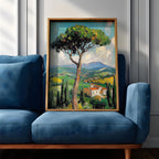 Tuscan Impasto Landscape Art: Rustic Italian Decor (Digital / Print / Canvas / Framed)