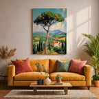 Tuscan Impasto Landscape Art: Rustic Italian Decor (Digital / Print / Canvas / Framed)
