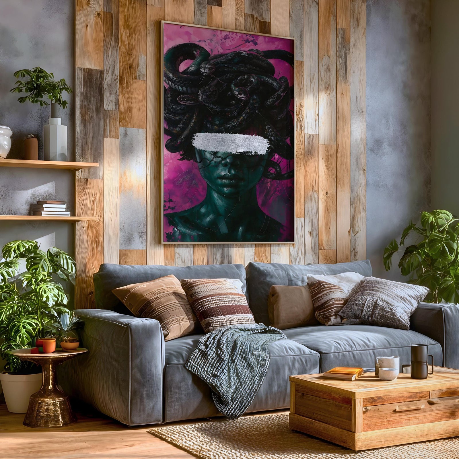 Medusa Greek Wall Art Gorgon Figure Symbol Mythology Fantasy Gift Living Room Home Decor