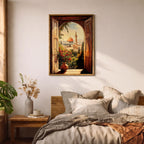 Dome of the Rock Window View Art Print: Islamic Jerusalem Decor (Digital / Print / Canvas / Framed)