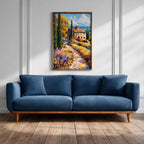 Italian Villa Impasto Painting Print: Mediterranean Countryside Decor (Digital / Print / Canvas / Framed)