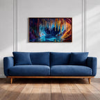 Fantasy Cave Painting: Vibrant Stalactite Grotto Art (Digital / Print / Canvas / Framed)