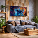 Fantasy Cave Painting: Vibrant Stalactite Grotto Art (Digital / Print / Canvas / Framed)