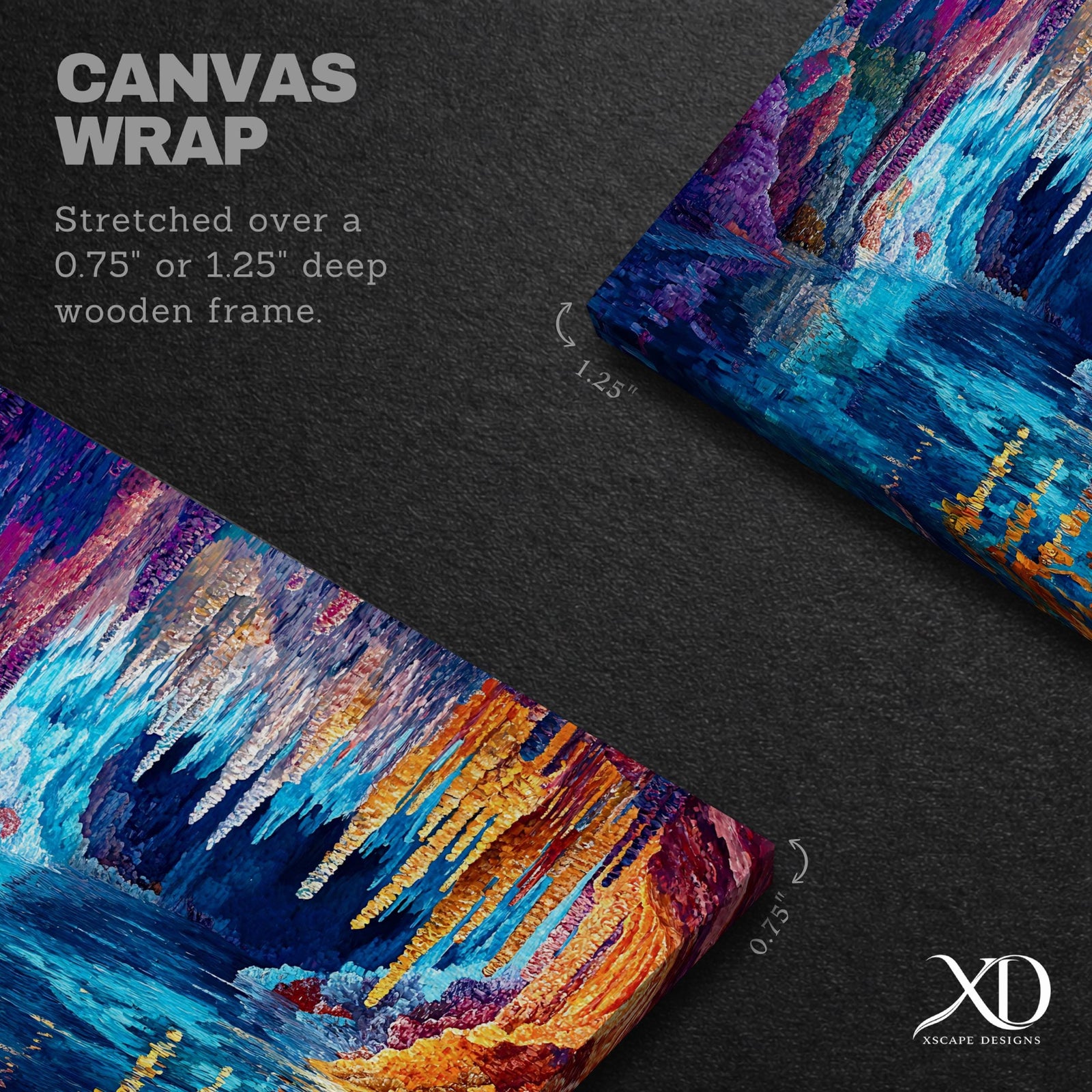 Fantasy Cave Painting: Vibrant Stalactite Grotto Art (Digital / Print / Canvas / Framed)