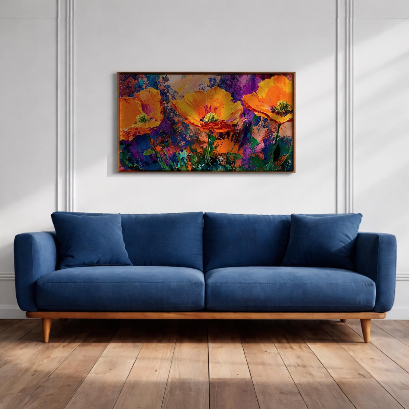 Poppy Flowers Oil Painting Print: Vibrant Botanical Wall Art (Digital / Print / Canvas / Framed)
