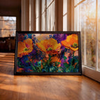 Poppy Flowers Oil Painting Print: Vibrant Botanical Wall Art (Digital / Print / Canvas / Framed)