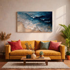 Ocean Waves Wall Art Print: Moody Coastal Seascape Painting (Digital / Print / Canvas / Framed)