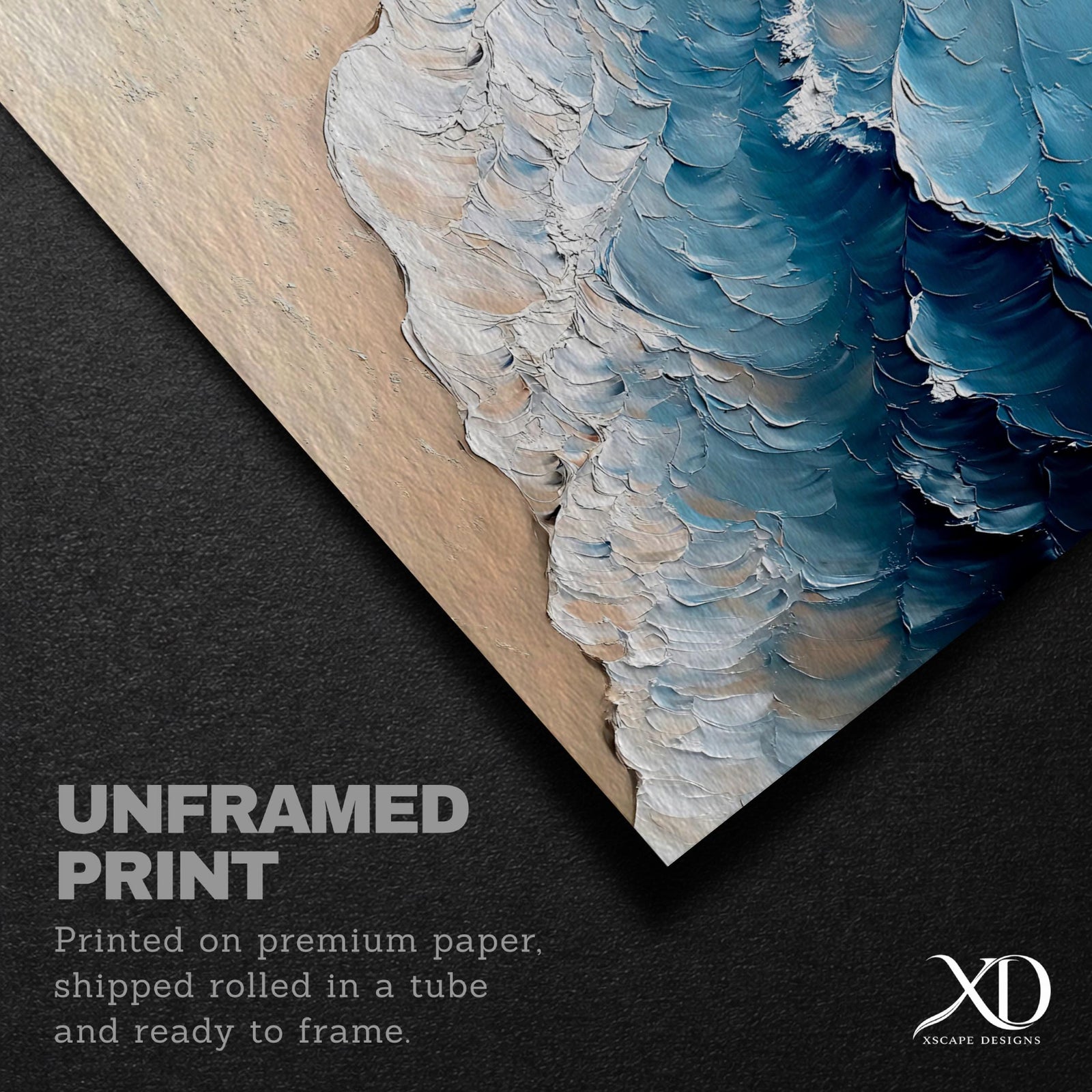 Ocean Waves Wall Art Print: Moody Coastal Seascape Painting (Digital / Print / Canvas / Framed)