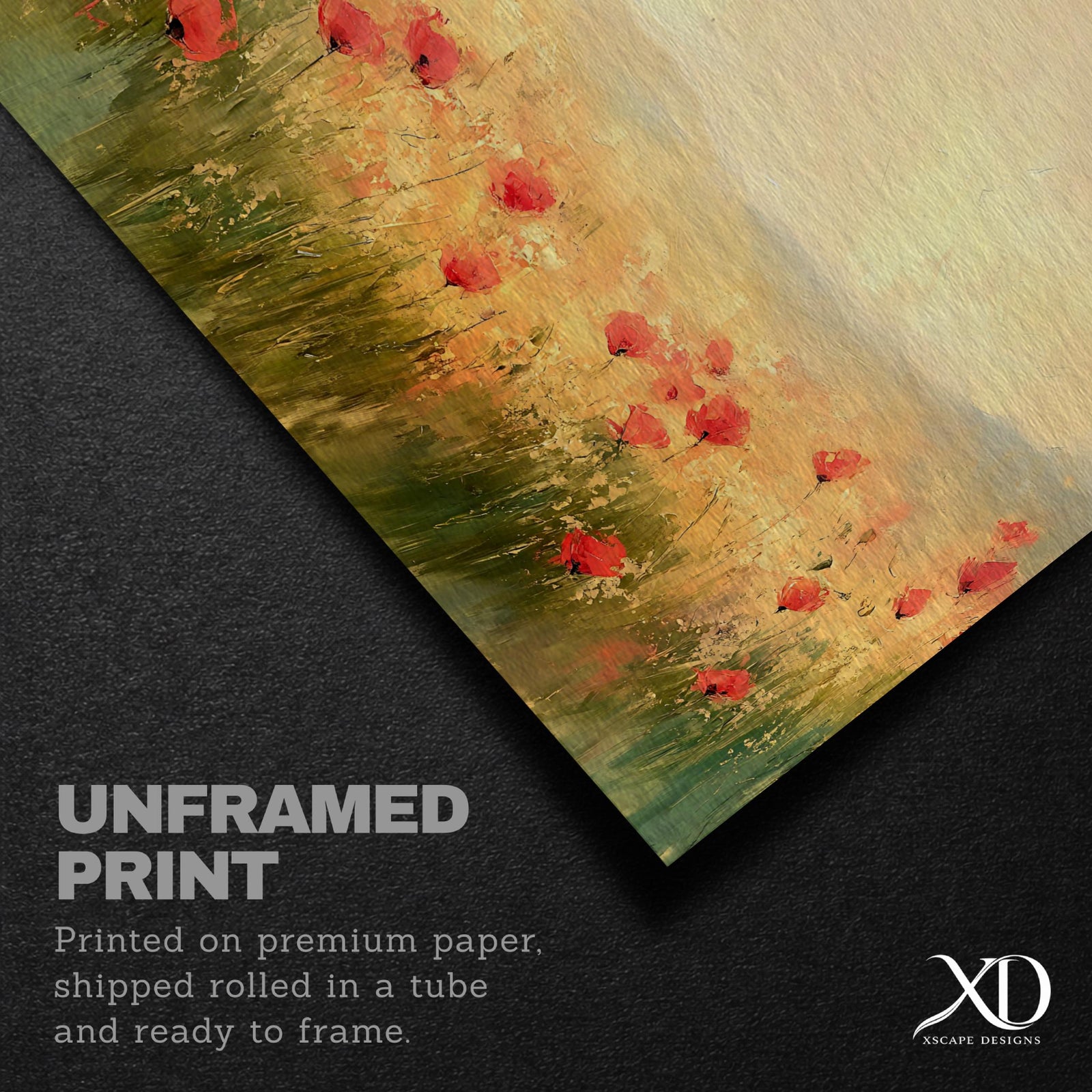 Poppy Field Wall Art Print: Vintage Botanical Landscape Decor (Digital / Print / Canvas / Framed)