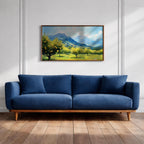 Lemon Orchard Wall Art: Mediterranean Coastal Landscape (Digital / Print / Canvas / Framed)
