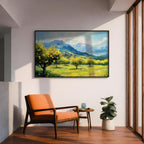 Lemon Orchard Wall Art: Mediterranean Coastal Landscape (Digital / Print / Canvas / Framed)