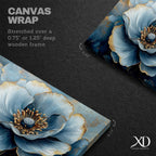 Blue Flower Oil Painting Print: Elegant Botanical Wall Art (Digital / Print / Canvas / Framed)