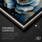 Blue Flower Oil Painting Print: Elegant Botanical Wall Art (Digital / Print / Canvas / Framed)