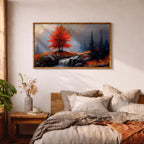 Fall Tree Oil Painting: Textured Autumn Landscape Art (Digital / Print / Canvas / Framed)