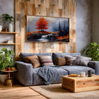 Fall Tree Oil Painting: Textured Autumn Landscape Art (Digital / Print / Canvas / Framed)
