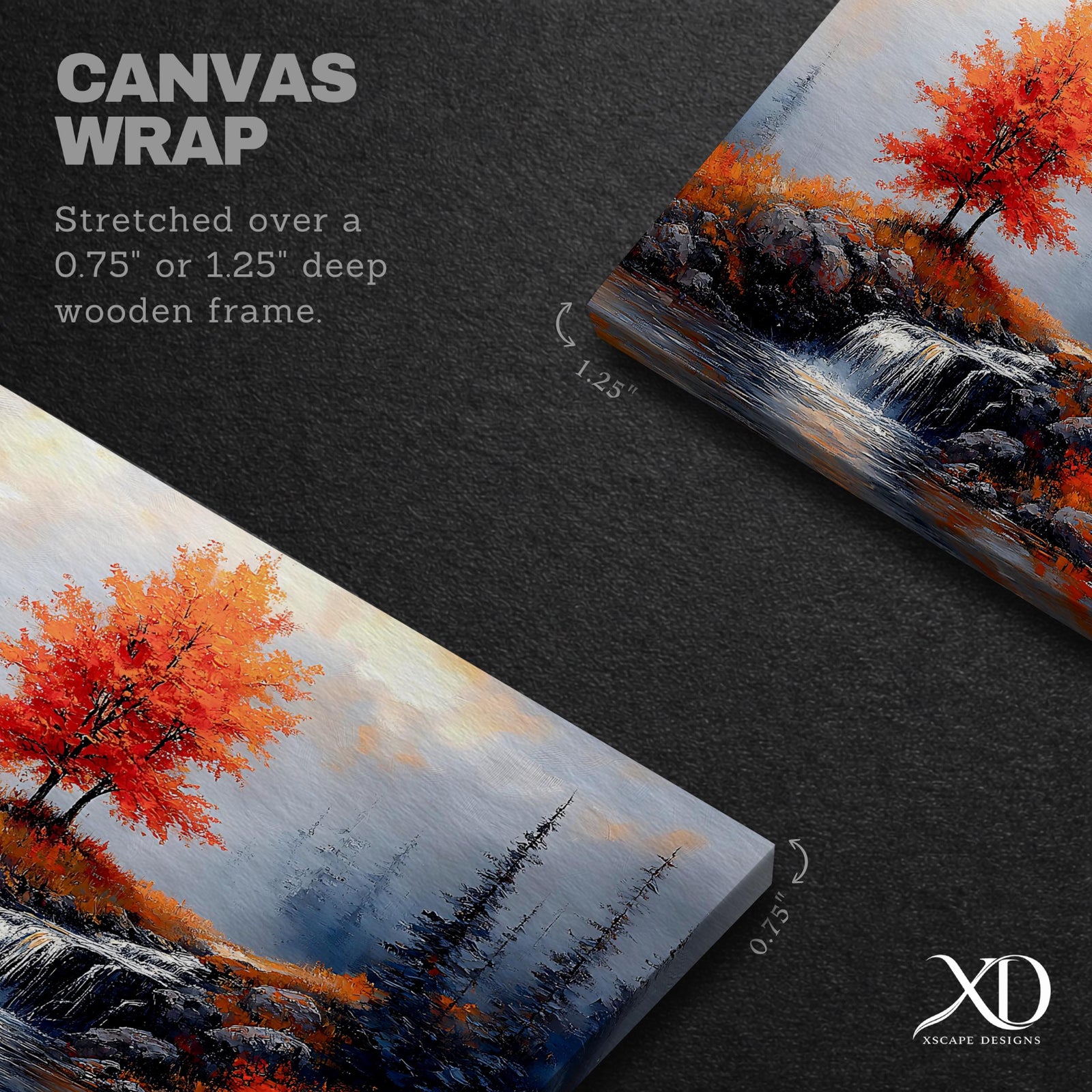 Fall Tree Oil Painting: Textured Autumn Landscape Art (Digital / Print / Canvas / Framed)