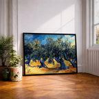 Olive Grove Landscape Painting: Rustic Mediterranean Art (Digital / Print / Canvas / Framed)