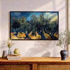 Olive Grove Landscape Painting: Rustic Mediterranean Art (Digital / Print / Canvas / Framed)