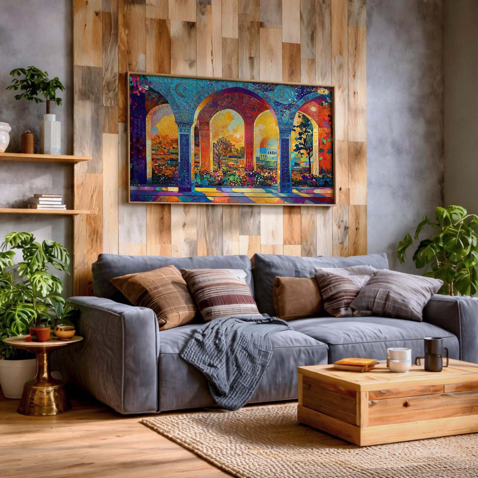 Moroccan Courtyard Art Print: Islamic Architecture Wall Decor (Digital / Print / Canvas / Framed)