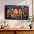 Moroccan Courtyard Art Print: Islamic Architecture Wall Decor (Digital / Print / Canvas / Framed)