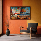 Dome of the Rock Mosaic Art Print: Islamic Jerusalem Decor (Digital / Print / Canvas / Framed)