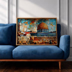 Dome of the Rock Mosaic Art Print: Islamic Jerusalem Decor (Digital / Print / Canvas / Framed)