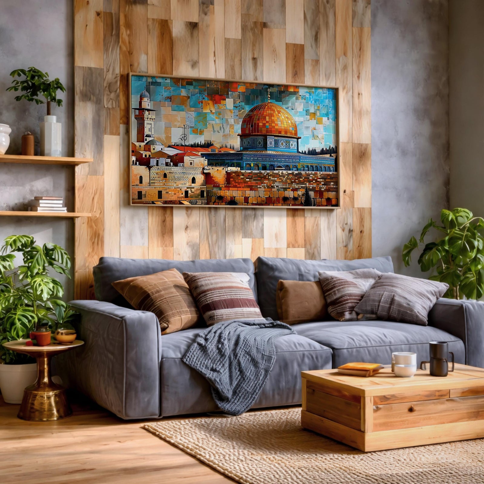Dome of the Rock Mosaic Art Print: Islamic Jerusalem Decor (Digital / Print / Canvas / Framed)