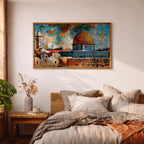Dome of the Rock Mosaic Art Print: Islamic Jerusalem Decor (Digital / Print / Canvas / Framed)
