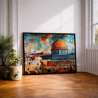 Dome of the Rock Mosaic Art Print: Islamic Jerusalem Decor (Digital / Print / Canvas / Framed)