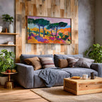 Mediterranean Landscape Art: Italian Coastal Watercolor (Digital / Print / Canvas / Framed)