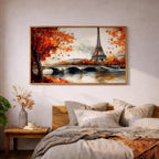 Eiffel Tower Paris Art Print: Romantic Autumn French Wall Decor (Digital / Print / Canvas / Framed)