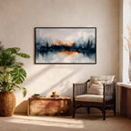 Misty Forest Watercolor Print: Calm Nature Landscape Wall Art (Digital / Print / Canvas / Framed)