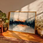 Misty Forest Watercolor Print: Calm Nature Landscape Wall Art (Digital / Print / Canvas / Framed)