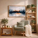 Misty Forest Watercolor Print: Calm Nature Landscape Wall Art (Digital / Print / Canvas / Framed)