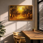 Golden Olive Grove Landscape Print: Rustic Mediterranean Art (Digital / Print / Canvas / Framed)