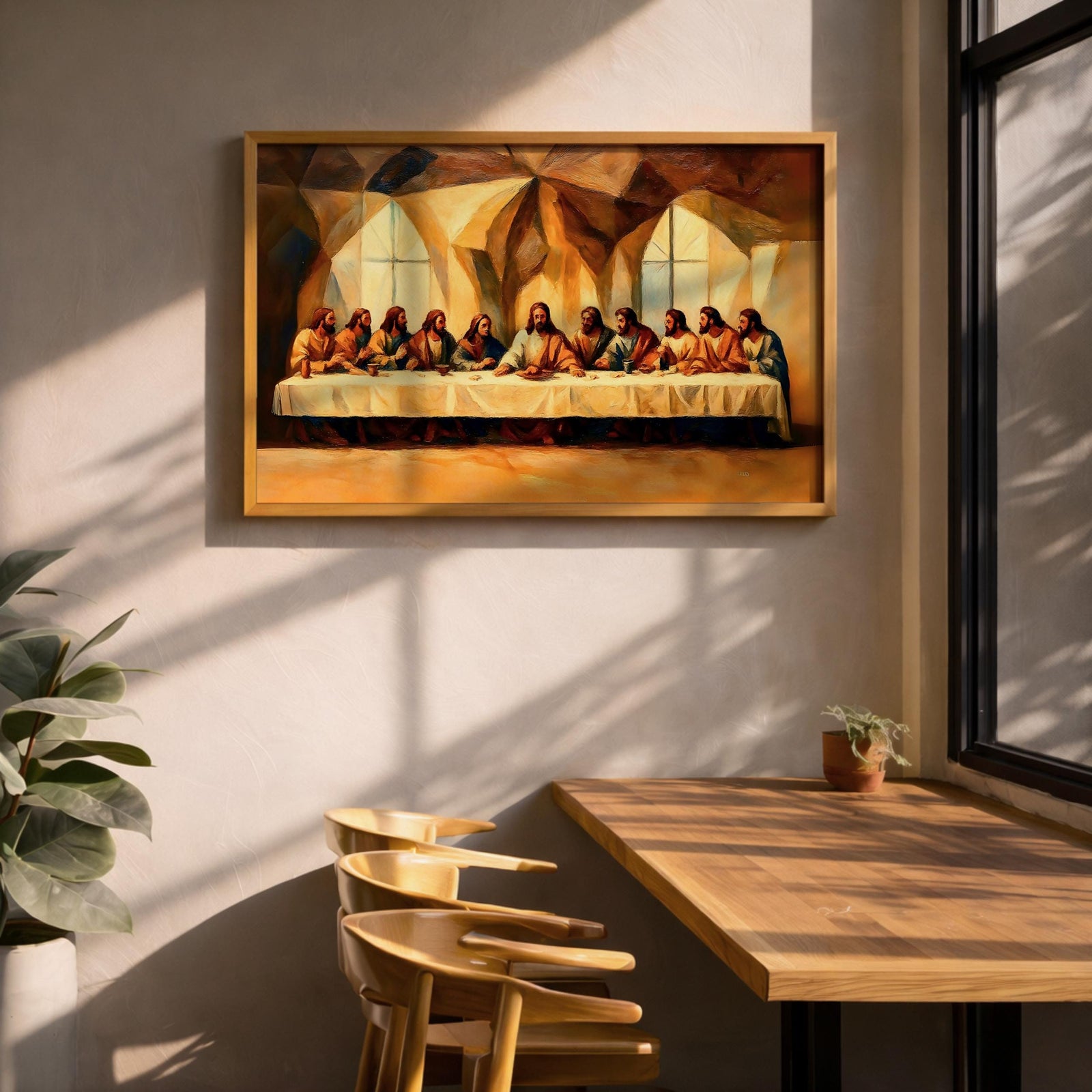 Last Supper Oil Painting Print: Biblical Christian Wall Art (Digital / Print / Canvas / Framed)