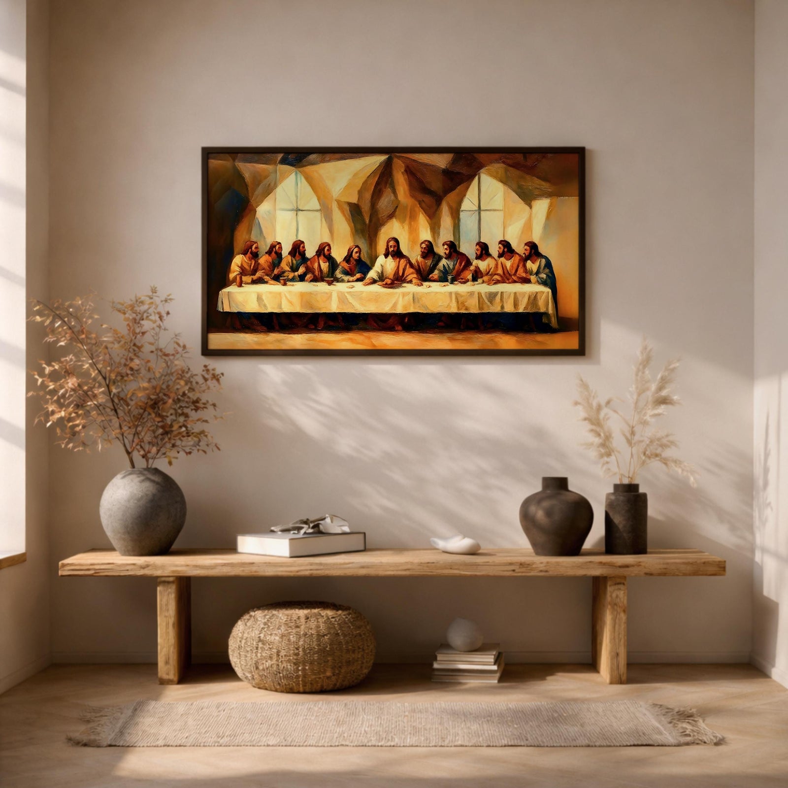 Last Supper Oil Painting Print: Biblical Christian Wall Art (Digital / Print / Canvas / Framed)