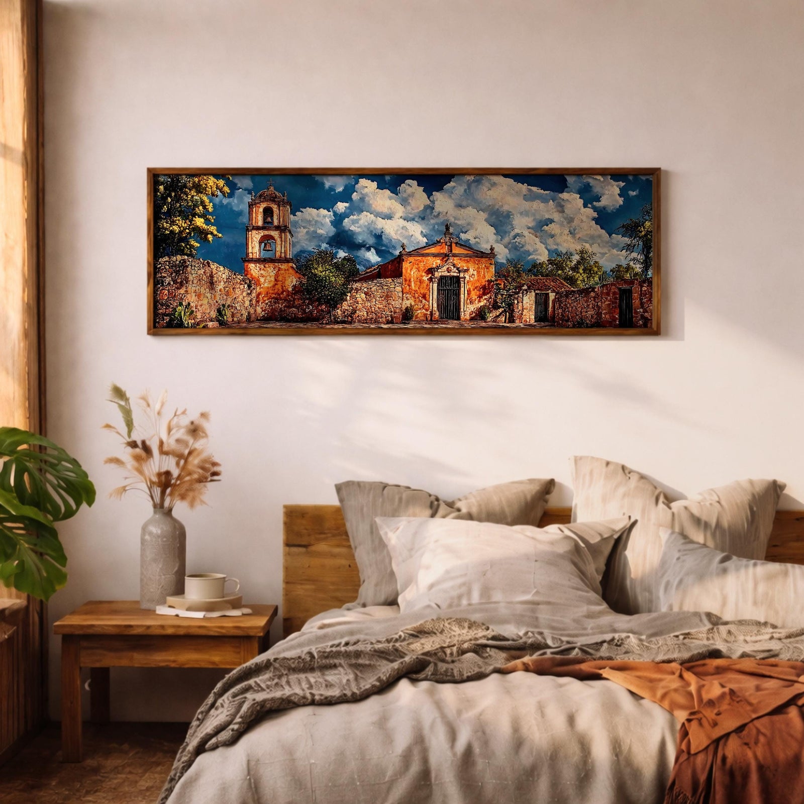 Rustic Church Wall Art Print: Catholic Chapel Landscape Decor (Digital / Canvas / Framed)