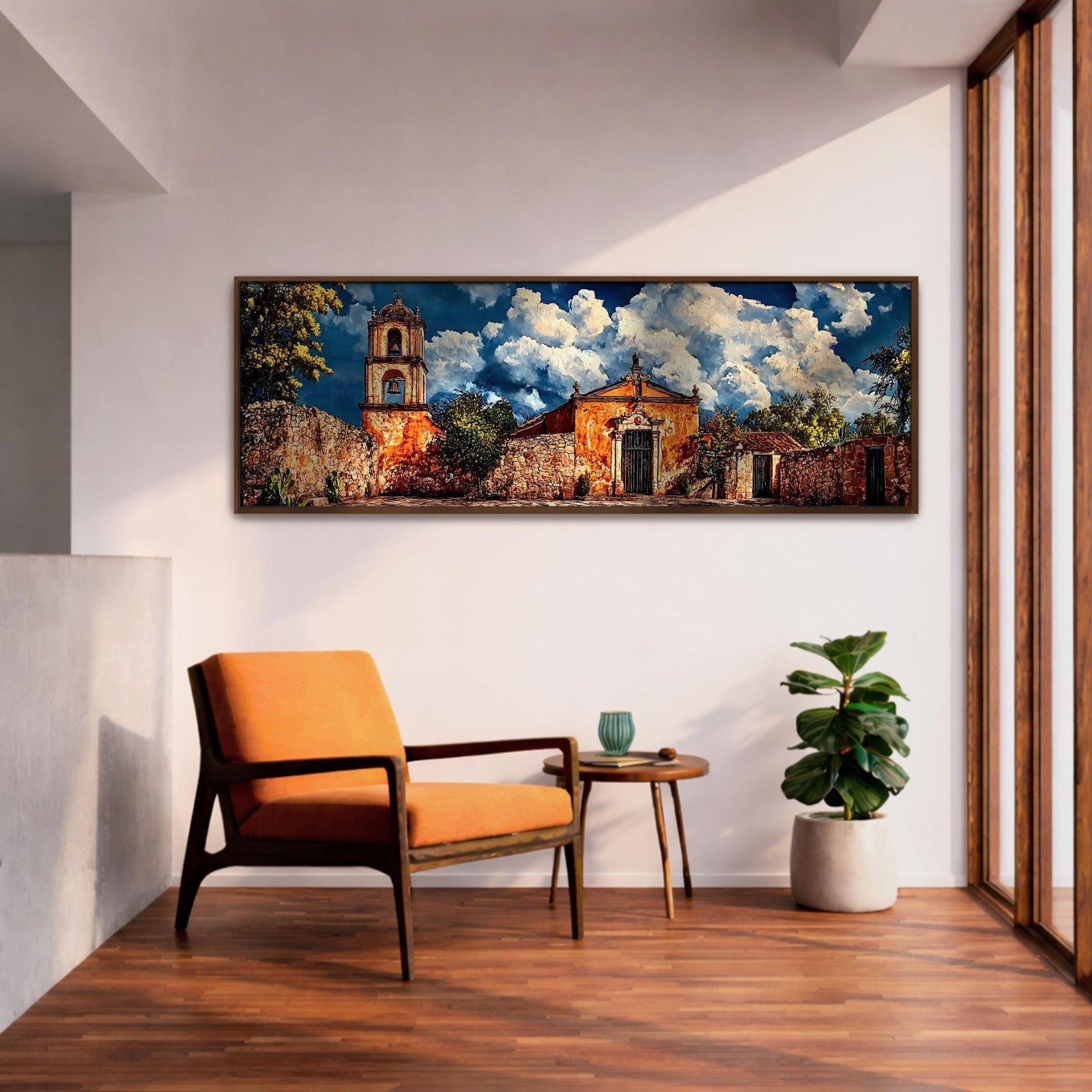 Rustic Church Wall Art Print: Catholic Chapel Landscape Decor (Digital / Canvas / Framed)