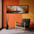 Eiffel Tower Autumn Wall Art Print: Paris Cityscape Painting (Digital / Canvas / Framed)