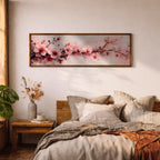 Japanese Cherry Blossom Panoramic Print: Sakura Floral Wall Art (Digital / Canvas / Framed)