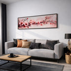 Japanese Cherry Blossom Panoramic Print: Sakura Floral Wall Art (Digital / Canvas / Framed)
